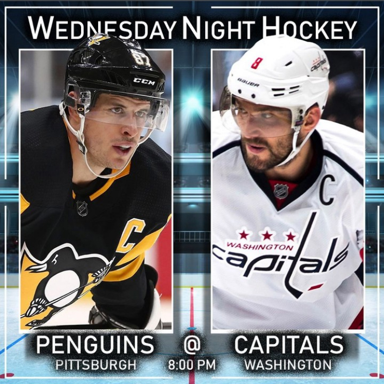 Graphic used for showcasing the NHL's Wednesday Night Hockey show, displaying two star players, usually rivals facing off against each other